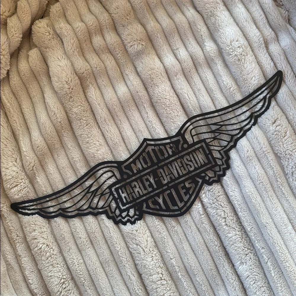 Brand New Harley-Davidson Black Metal Wall Art Motorcycle Biker Garage Office